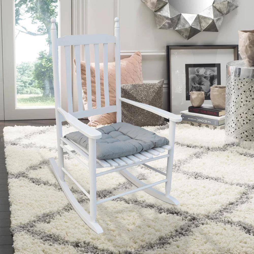 White Populus Wood Porch Rocker Chair by Huluwat 4 White Populus Wood Porch Rocker Chair by Huluwat - Image 2