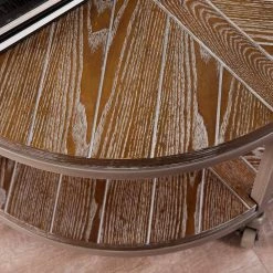 Stilson 32 in. Distressed Gray/White-Limed Burnt Oak Medium Round Wood Coffee Table with Casters by Southern Enterprises -Southern Enterprises Sales white limed burnt oak and distressed gray finish southern enterprises coffee tables hd598871 c3 1000