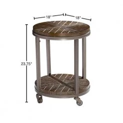 Stilson Burnt Oak Urban Industrial Round End Table by Southern Enterprises 13 Stilson Burnt Oak Urban Industrial Round End Table by Southern Enterprises -Southern Enterprises Sales white limed burnt oak and distressed gray finish southern enterprises end side tables hd598888 40 1000