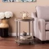 Stilson Burnt Oak Urban Industrial Round End Table by Southern Enterprises -Southern Enterprises Sales white limed burnt oak and distressed gray finish southern enterprises end side tables hd598888 64 1000