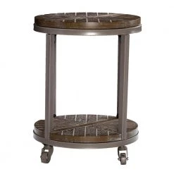 Stilson Burnt Oak Urban Industrial Round End Table by Southern Enterprises 15 Stilson Burnt Oak Urban Industrial Round End Table by Southern Enterprises -Southern Enterprises Sales white limed burnt oak and distressed gray finish southern enterprises end side tables hd598888 c3 1000