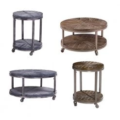 Stilson Burnt Oak Urban Industrial Round End Table by Southern Enterprises 18 Stilson Burnt Oak Urban Industrial Round End Table by Southern Enterprises -Southern Enterprises Sales white limed burnt oak and distressed gray finish southern enterprises end side tables hd598888 fa 1000