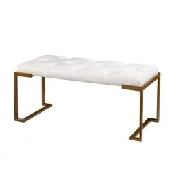 Noor White Bench (18.75 in. H x 40.5 in. W x 18.75 in. D) by Southern Enterprises