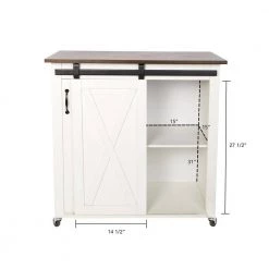 Leake White Kitchen Cart with Barn Door by Southern Enterprises 16 Leake White Kitchen Cart with Barn Door by Southern Enterprises -Southern Enterprises Sales white southern enterprises kitchen carts hd391359 1d 1000