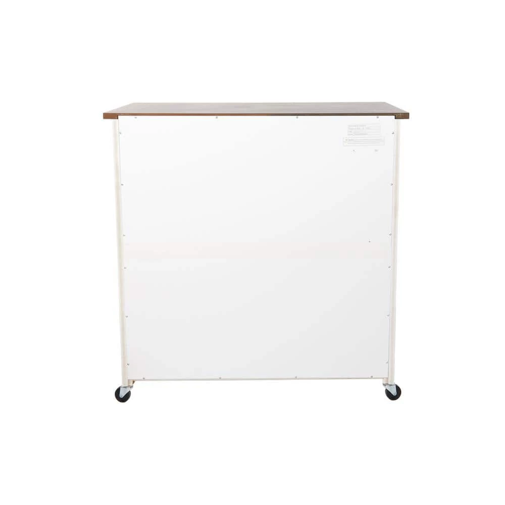 Leake White Kitchen Cart with Barn Door by Southern Enterprises 6 Leake White Kitchen Cart with Barn Door by Southern Enterprises - Image 4