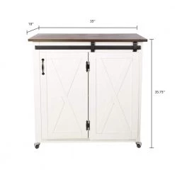 Leake White Kitchen Cart with Barn Door by Southern Enterprises 24 Leake White Kitchen Cart with Barn Door by Southern Enterprises -Southern Enterprises Sales white southern enterprises kitchen carts hd391359 76 1000