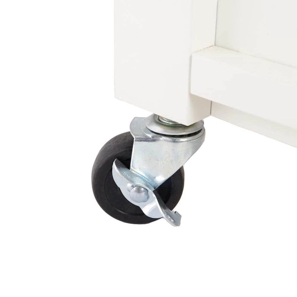 Leake White Kitchen Cart with Barn Door by Southern Enterprises 8 Leake White Kitchen Cart with Barn Door by Southern Enterprises - Image 6