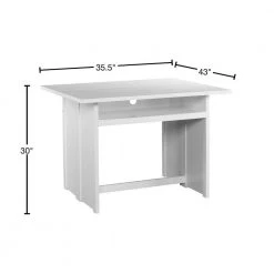 Elmor 35.5 in. Rectangle White MDF Top 2 to 6-Person Convertible Console to Dining Table by Southern Enterprises -Southern Enterprises Sales white southern enterprises kitchen dining tables hd650258 40 1000