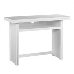 Elmor 35.5 in. Rectangle White MDF Top 2 to 6-Person Convertible Console to Dining Table by Southern Enterprises -Southern Enterprises Sales white southern enterprises kitchen dining tables hd650258 44 1000