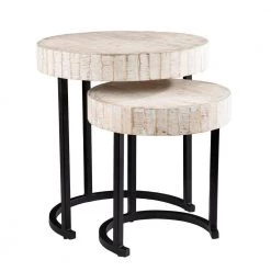Jaysend Whitewashed Wood Nesting Side Table Set 2-Pieces by Southern Enterprises 18 Jaysend Whitewashed Wood Nesting Side Table Set 2-Pieces by Southern Enterprises -Southern Enterprises Sales whitewashed and black finish southern enterprises end side tables hd061993 1f 1000
