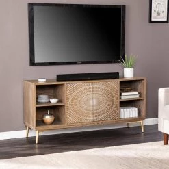 Carlton 56 in. Whitewashed Wood TV Stand Fits TV's up to 54 in. by Southern Enterprises -Southern Enterprises Sales whitewashed oak southern enterprises tv stands hd391496 31 1000