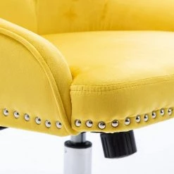 Yellow Velvet Seat Office Chair with Adjustable Height by Huluwat 14 Yellow Velvet Seat Office Chair with Adjustable Height by Huluwat -Southern Enterprises Sales yellow huluwat task chairs dj t w21231634 44 1000
